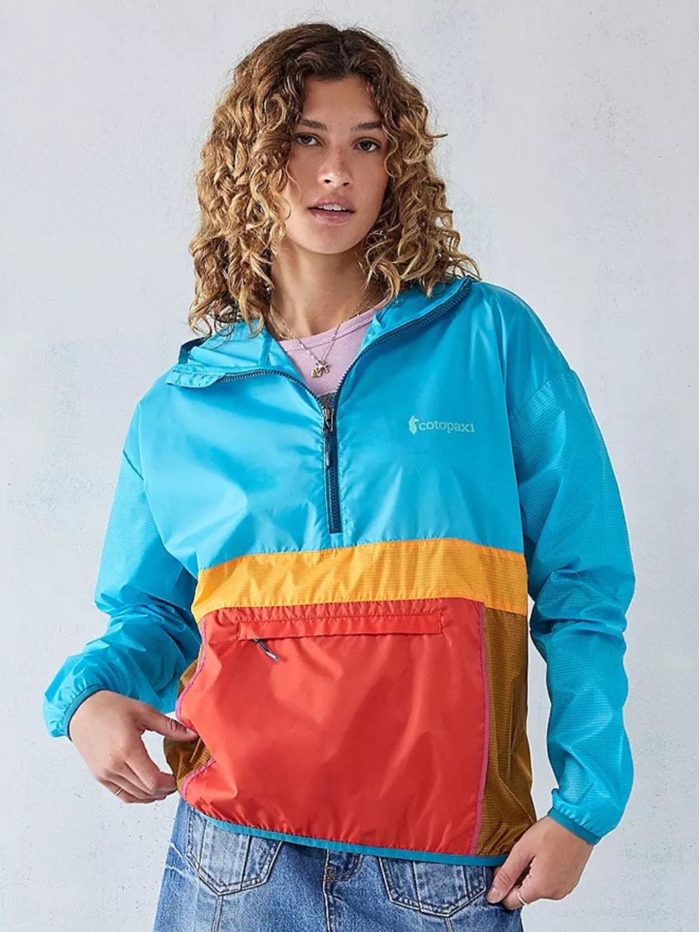 Cotopaxi Teca Half-Zip Windbreaker Blue Orange Size XS